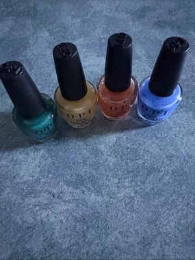 OPI Nail Lacquer Quartet in Teal, Mustard, Coral, and Periwinkle